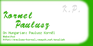 kornel paulusz business card