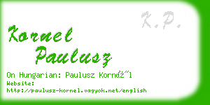 kornel paulusz business card